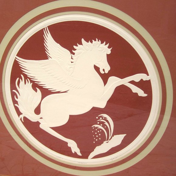 Pegasus Signed Embossed Print Carol Eytinge Numbered 3/500 Framed MINT - Picture 4 of 16